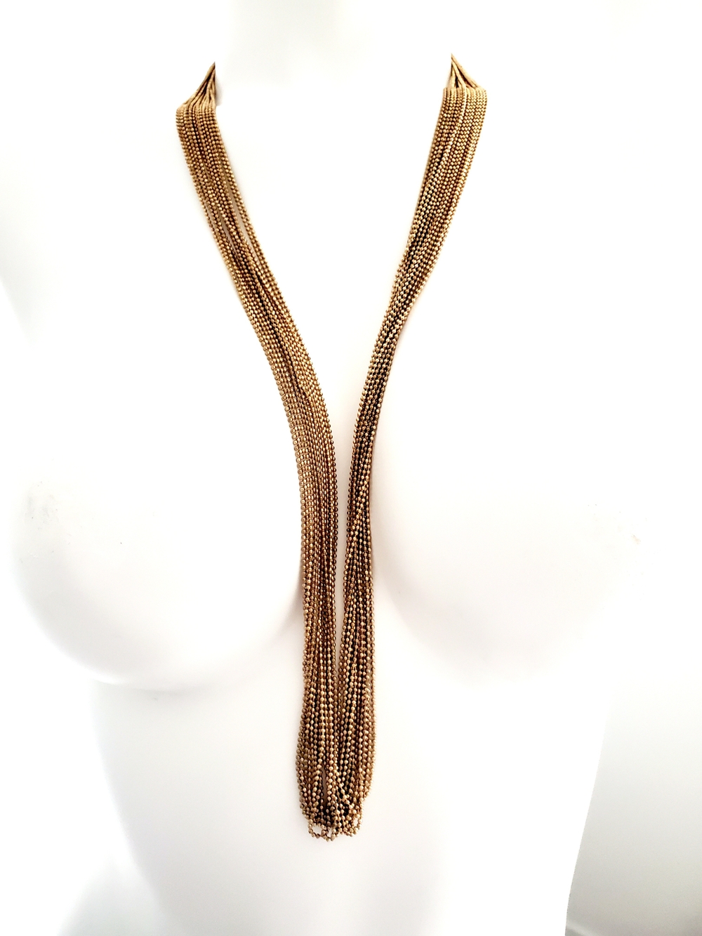 Joe Fresh Long Gold Multi-Strand Tassel Necklace